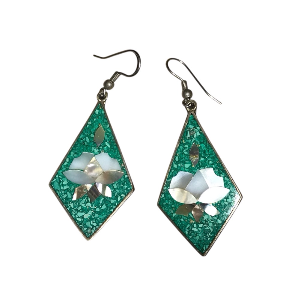 Vintage Trapezoid Shaped Earrings By Alpaca Mexico